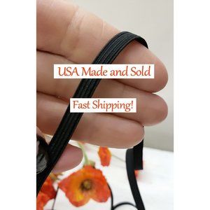 USA Made 1/4" Black Elastic, Or 3/8", Ten Yards, Also In White / Costuming